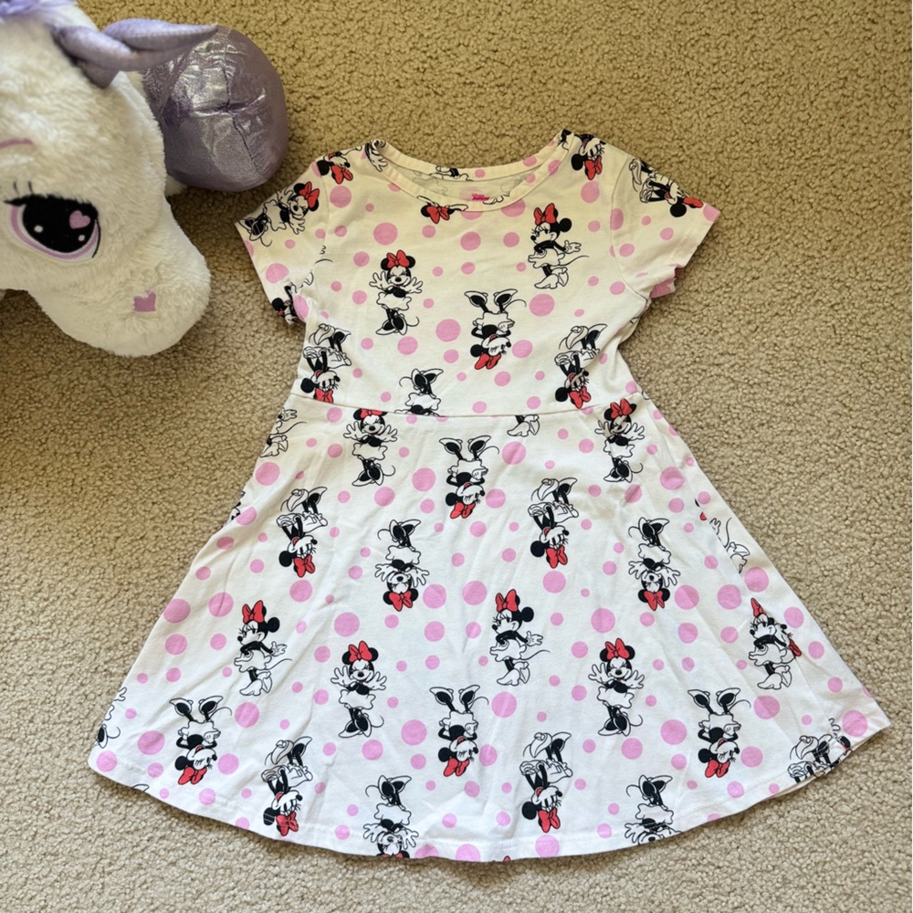 🎀 Disney Minnie Mouse Polka Dot Dress – Size 5T 🎀